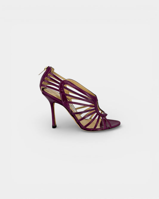 Escarpins en cuir violet