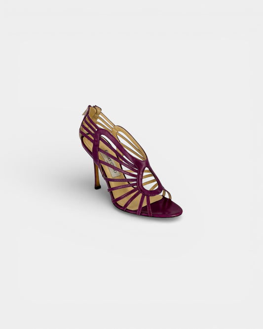 Escarpins en cuir violet