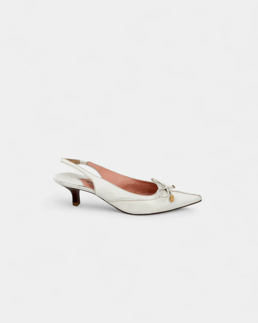 Slingbacks blancs à noeuds