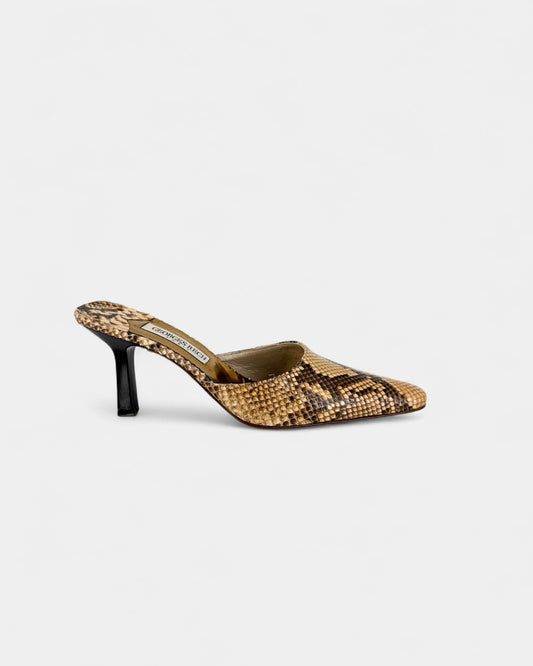 Mules serpent marron