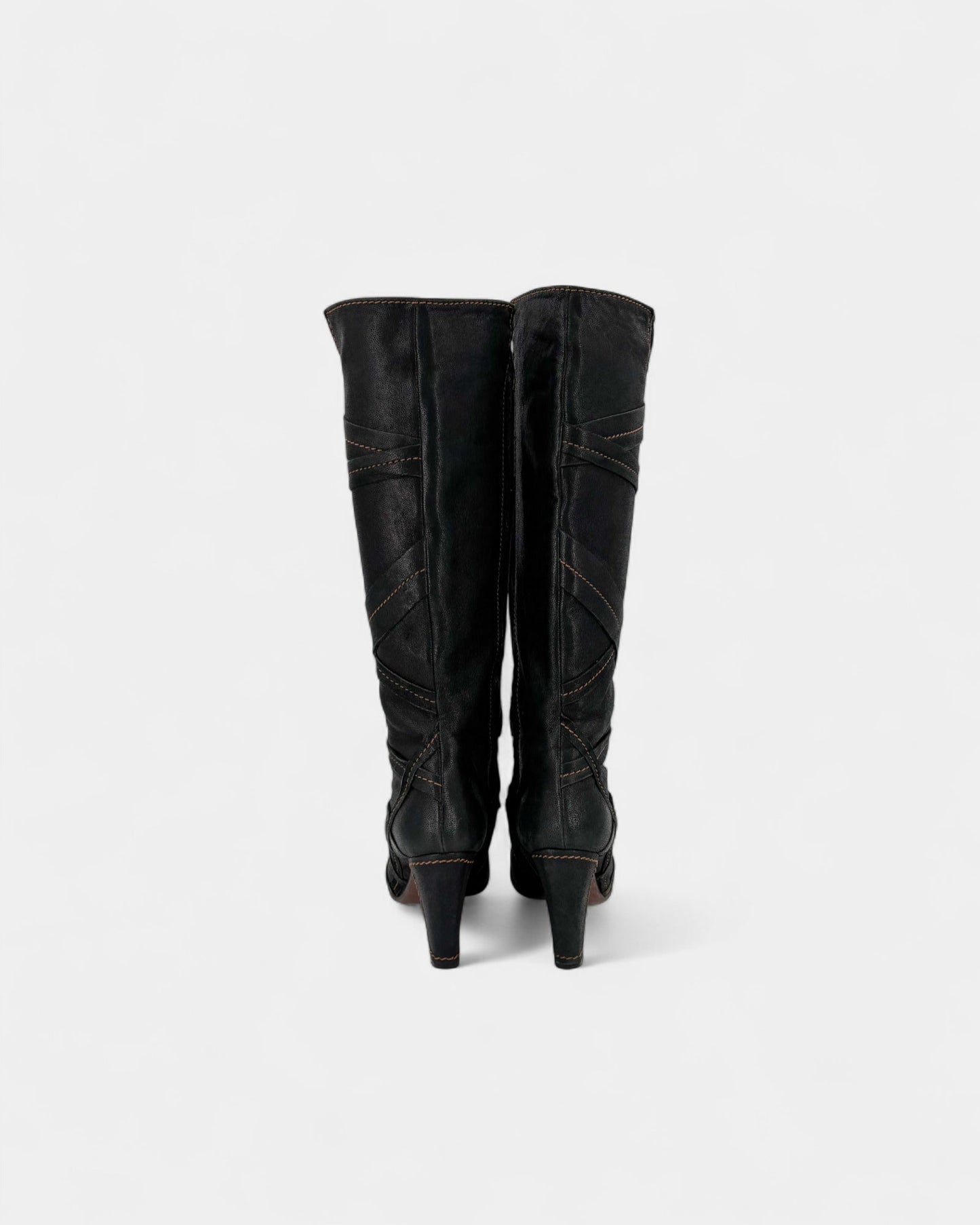 Bottes surpiqûres marron