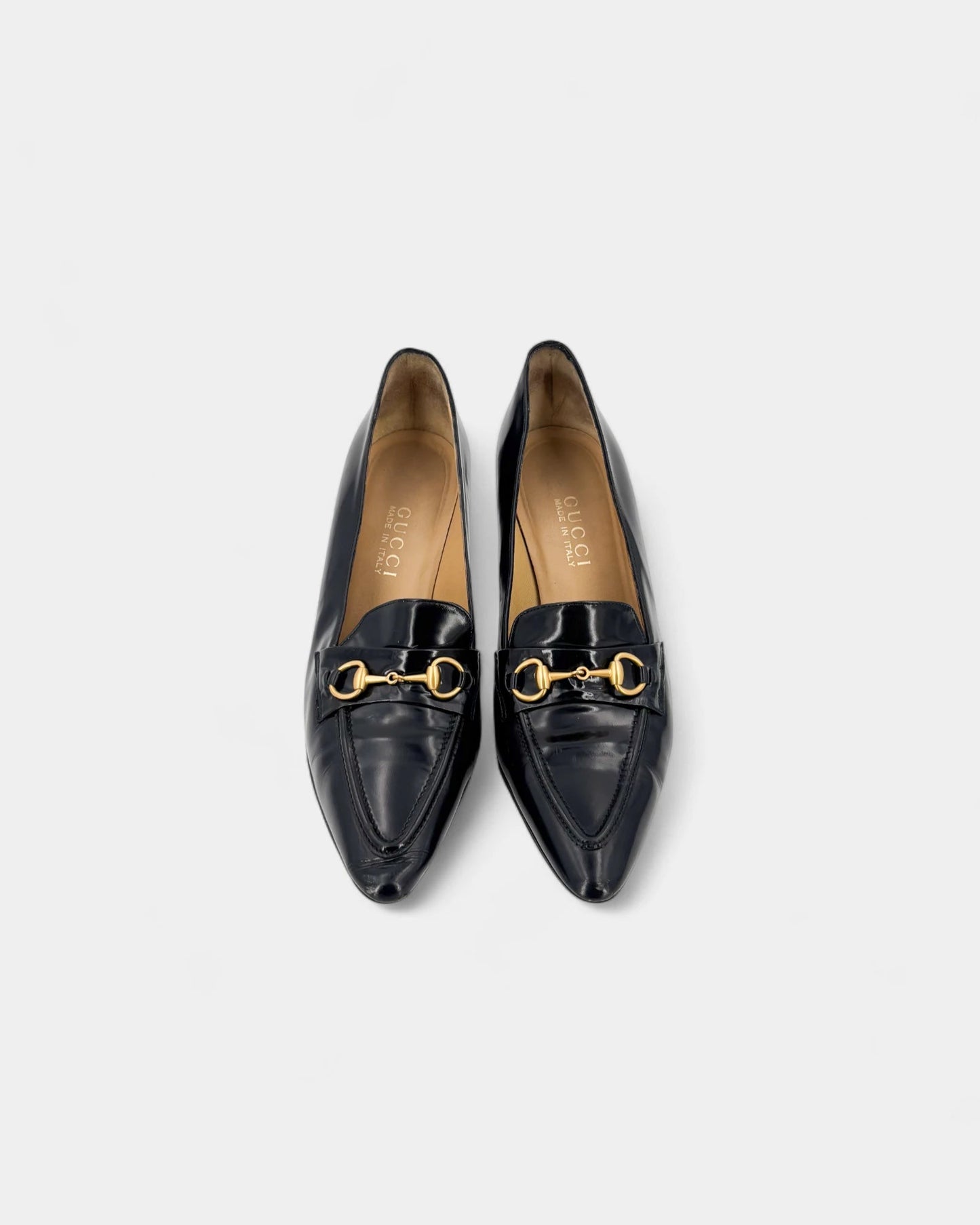 Mocassins à talons mors doré