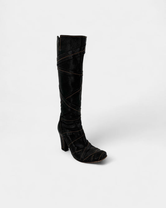 Bottes surpiqûres marron