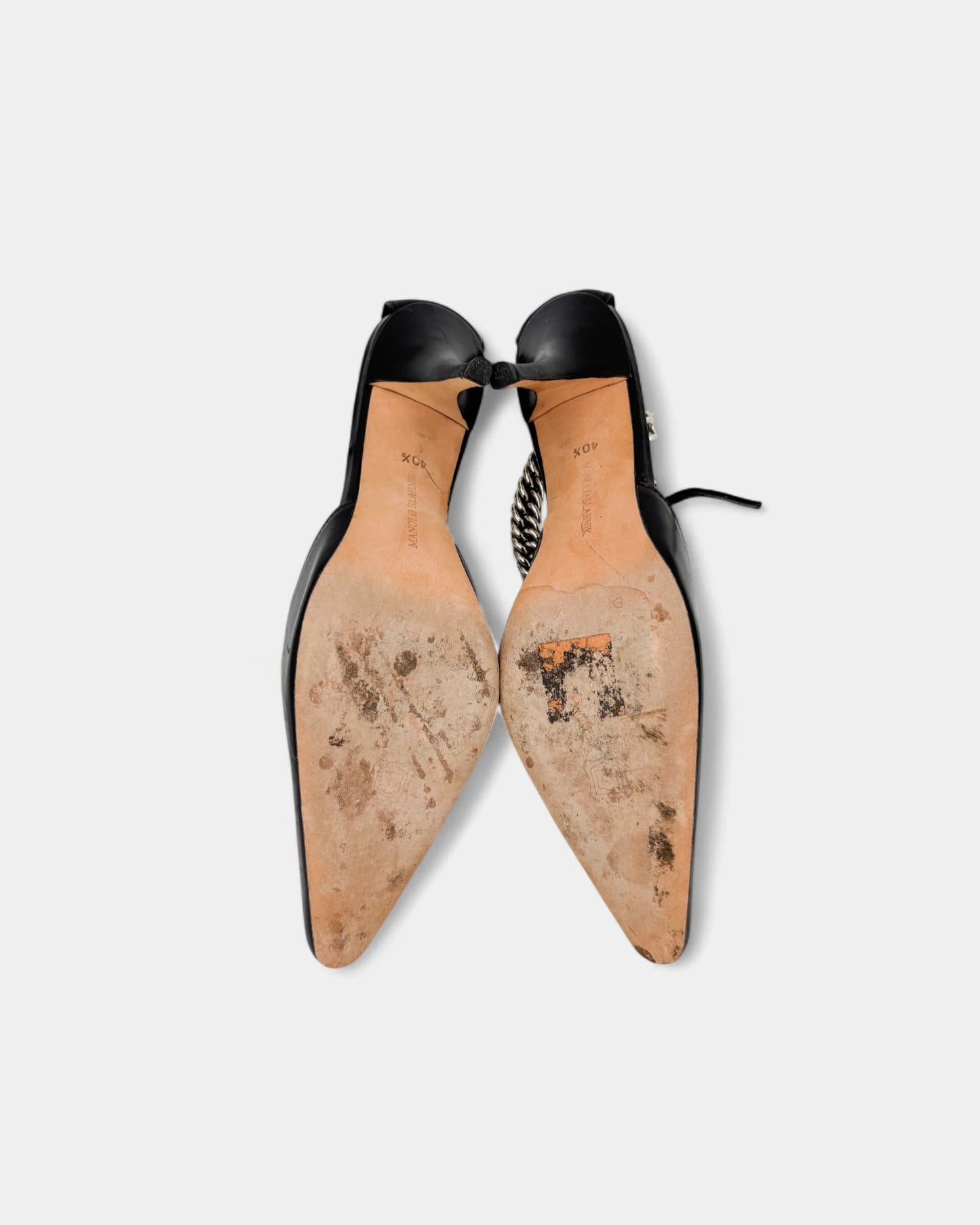 Slingbacks noirs accroche argentée