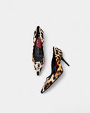 Escarpins léopard à logo métal