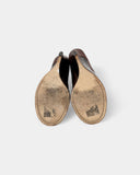 Boots compensées cuir marron