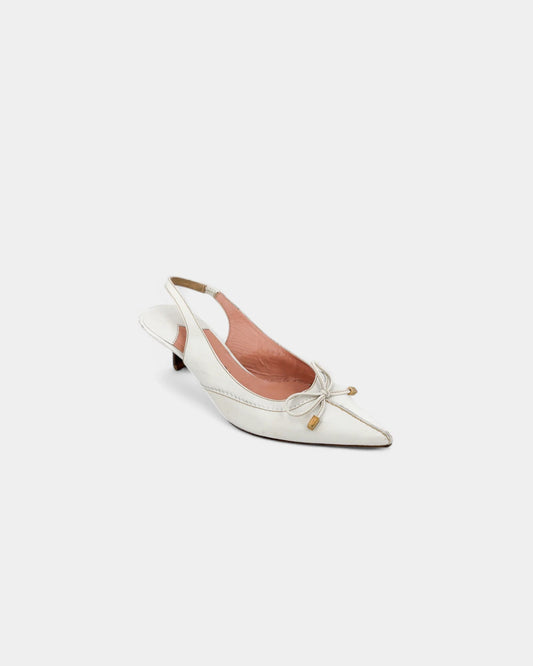Slingbacks blancs à noeuds
