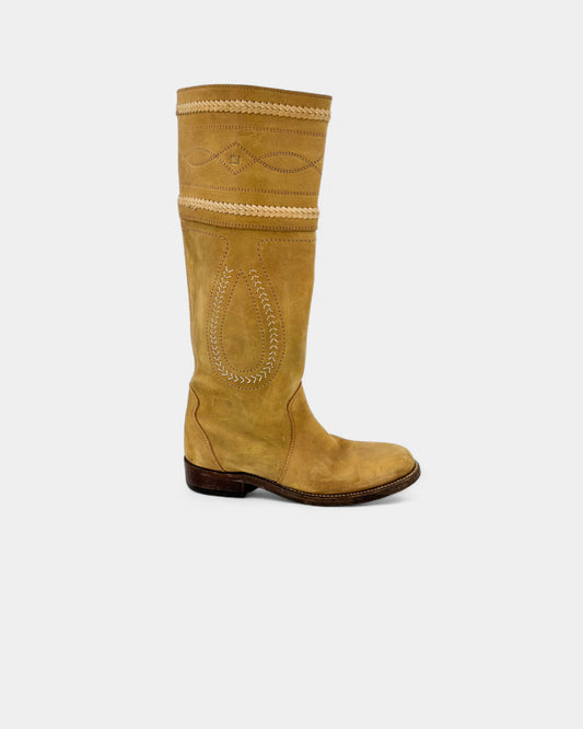 Bottes en cuir marron