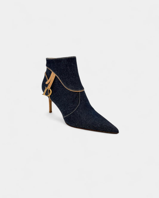 Bottines à talon en denim