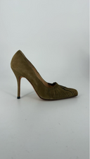 Escarpins daim kaki Manolo Blahnik