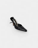 Slingbacks noirs accroche argentée