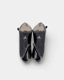 Escarpins en cuir verni noir à talon fin