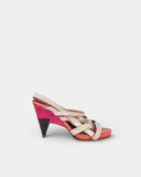 Pink heeled sandals