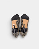 Escarpins en cuir effet serpent beige à talon aiguille