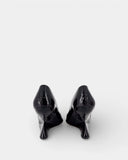 Escarpins en cuir verni noir à talon sculpté