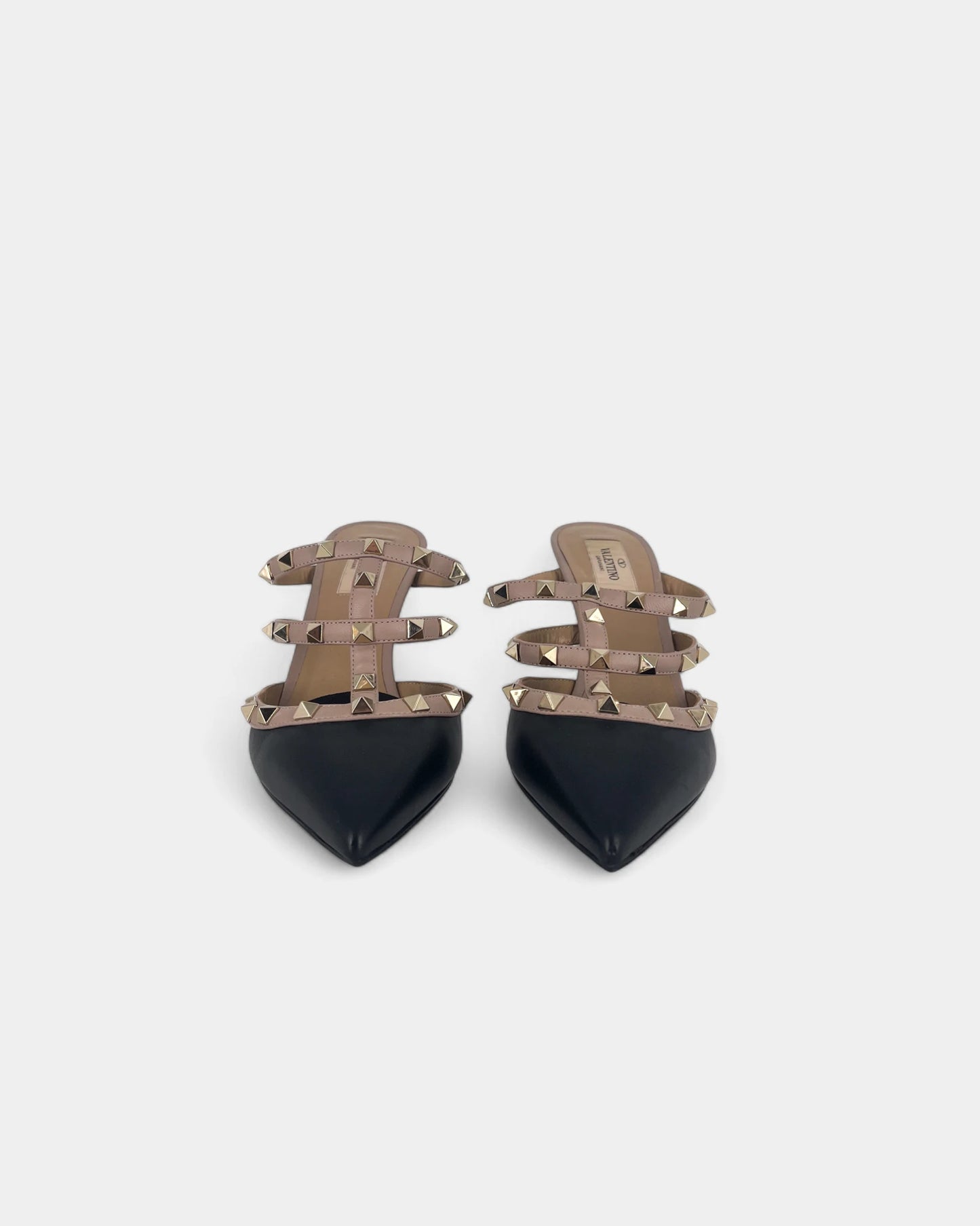 Mules noires et beiges à clous - 38 EU / 8 US