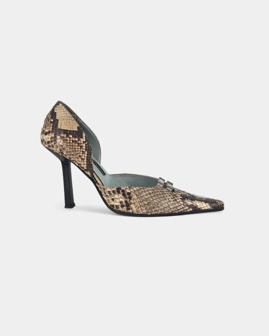 Escarpins beiges à motif crocodile - 39 EU / 9 US