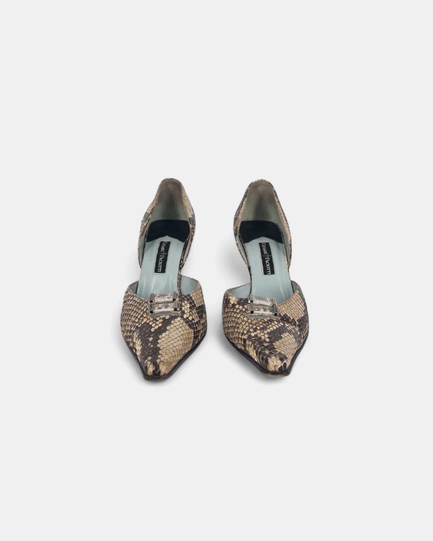 Escarpins beiges à motif crocodile - 39 EU / 9 US