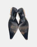 Escarpins beiges à motif crocodile