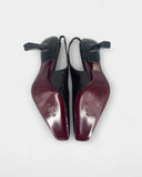 Black crocodile-pattern slingbacks