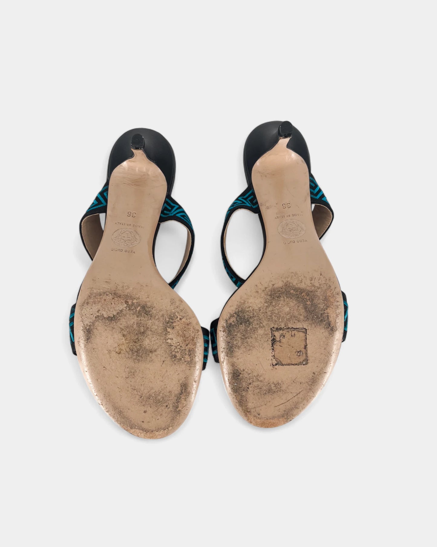 Mules noires et bleues - 36 EU / 6 US