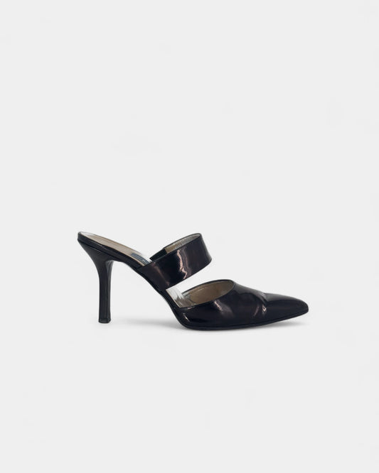 Mules noires vernies - 40 EU / 10 US