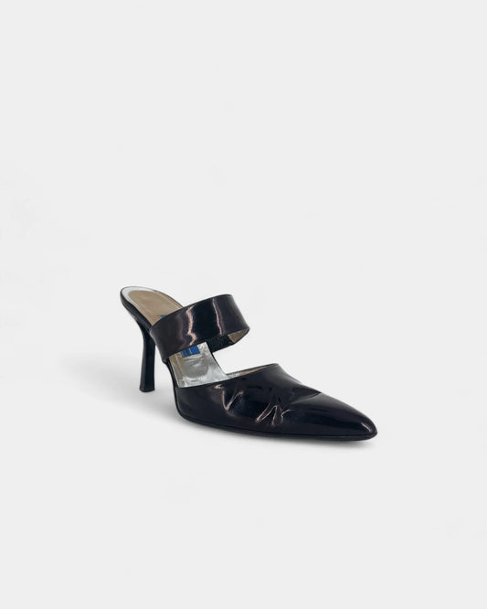 Mules noires vernies - 40 EU / 10 US