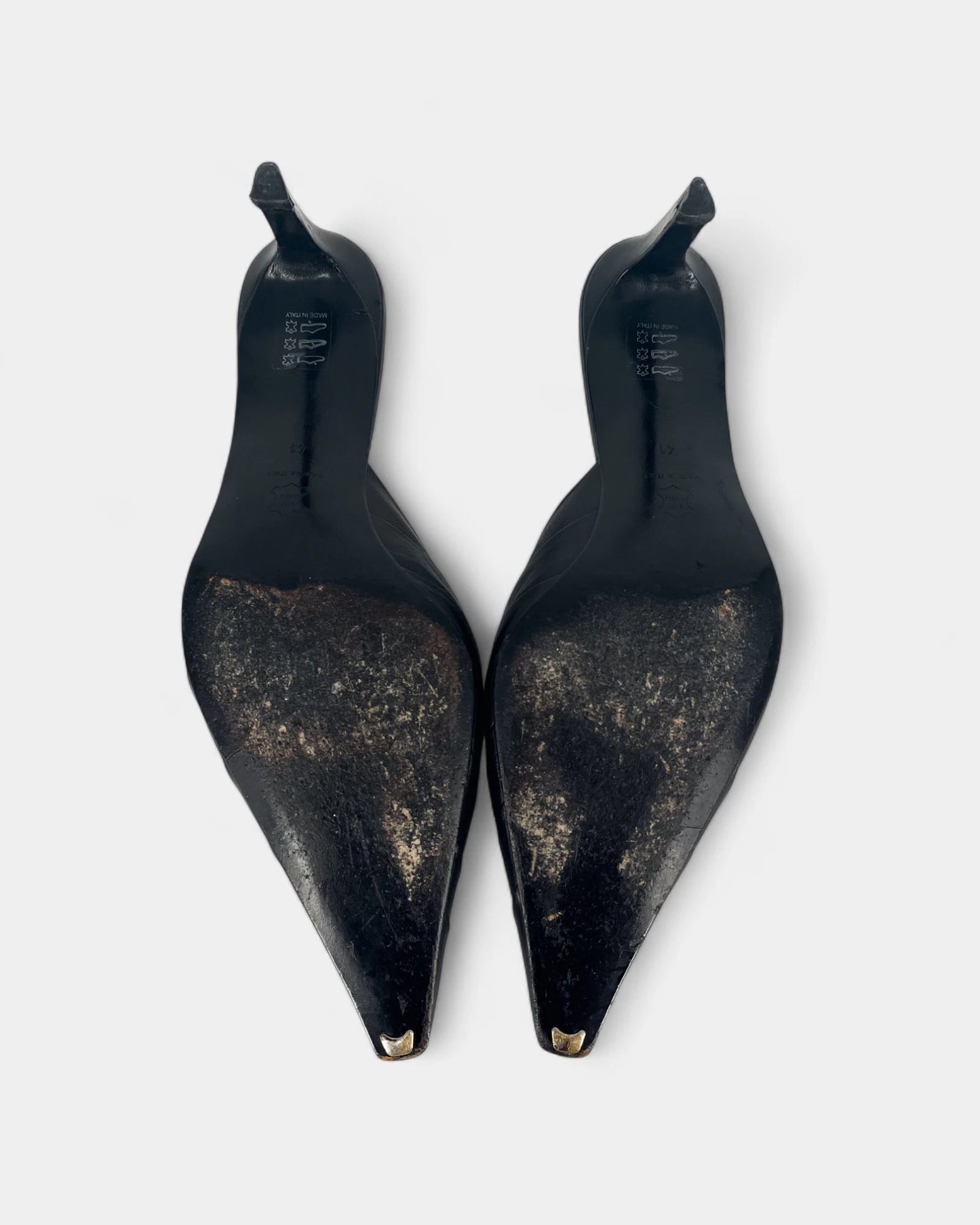 Mules noires à talons - 41 EU / 11 US