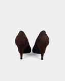 Brown suede pumps