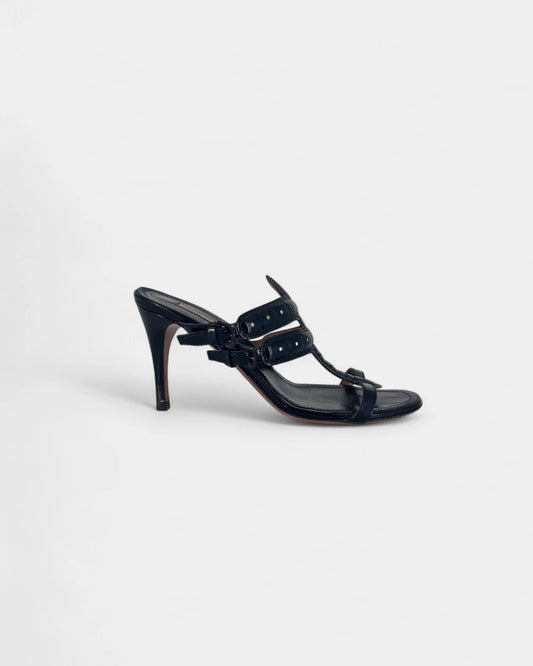 Mules noires à talons - 37 EU / 7 US