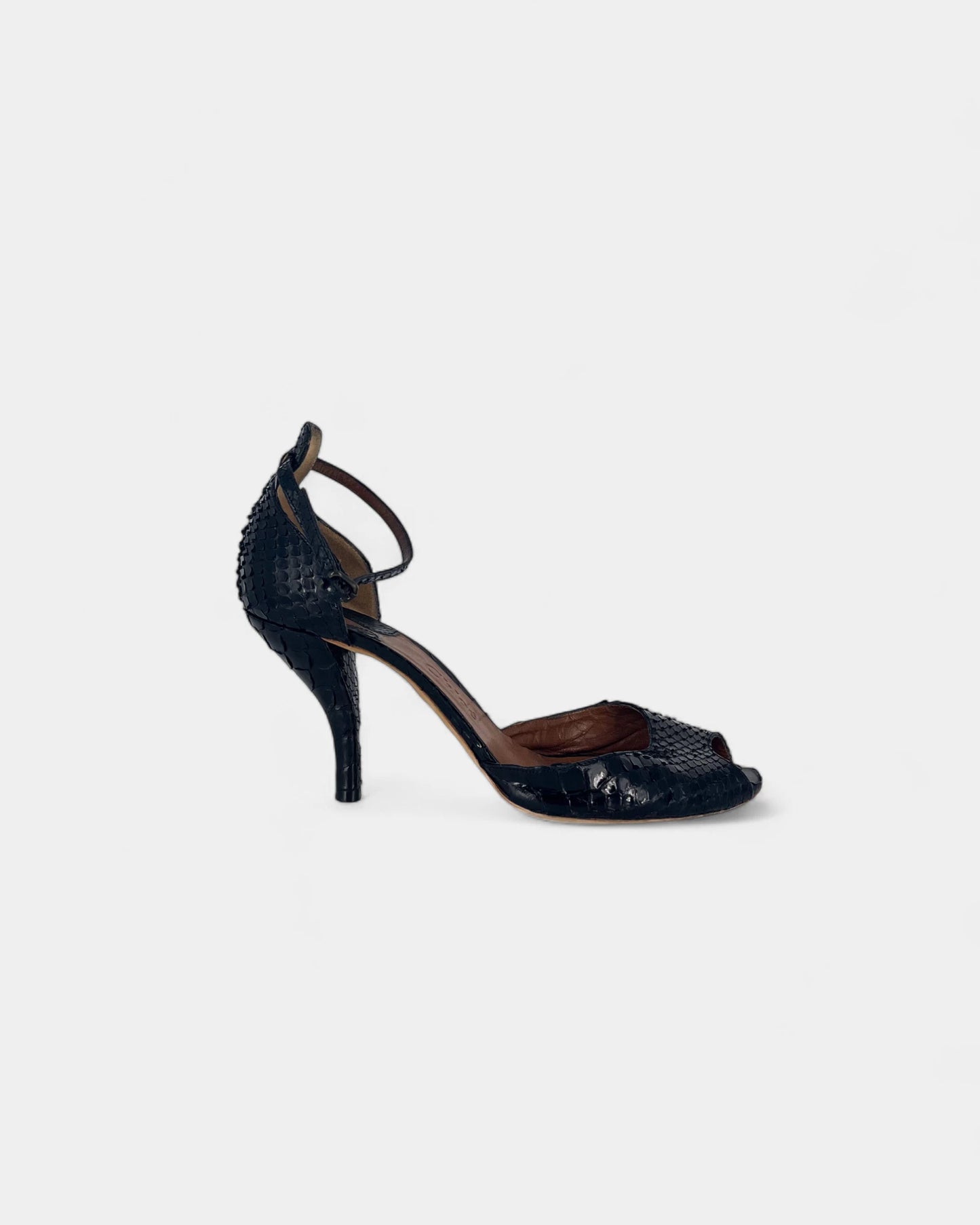 Escarpins noirs à motif crocodile - 37.5 EU / 7.5 US