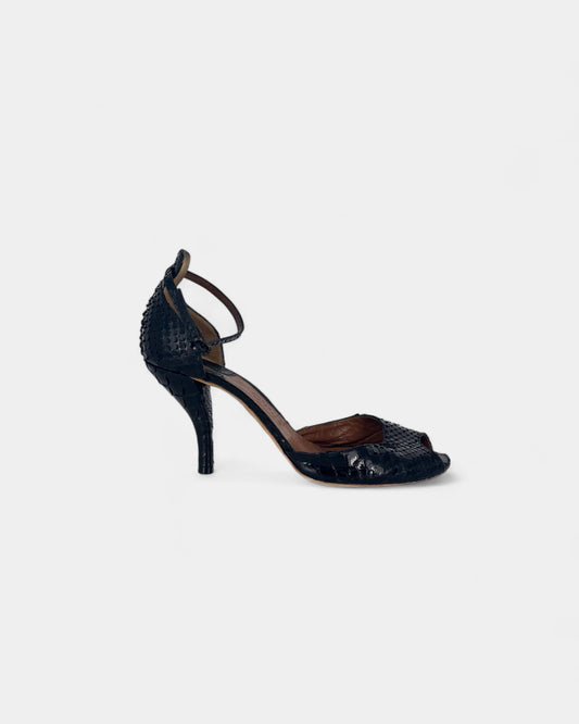 Escarpins noirs à motif crocodile - 37.5 EU / 7.5 US