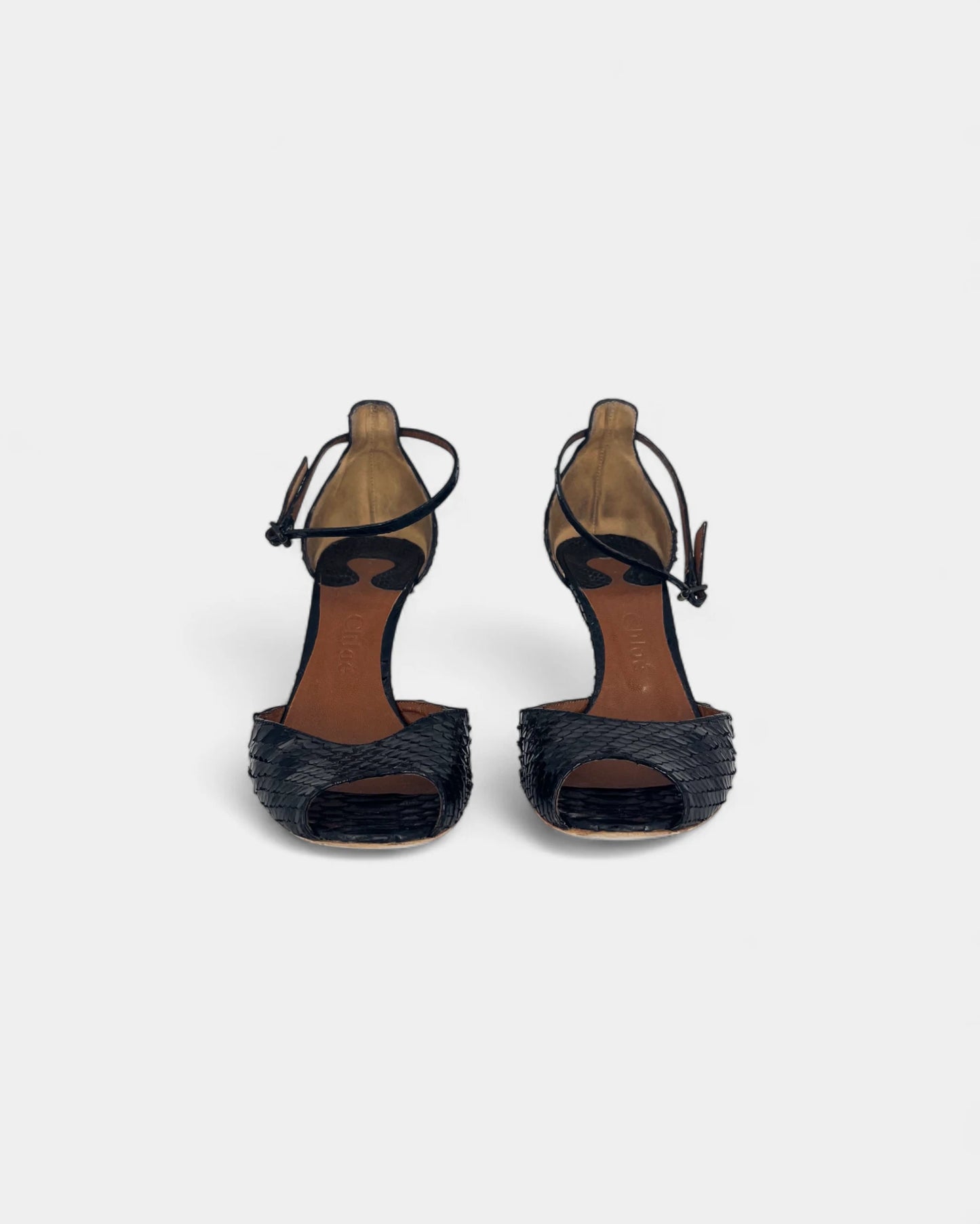 Escarpins noirs à motif crocodile - 37.5 EU / 7.5 US