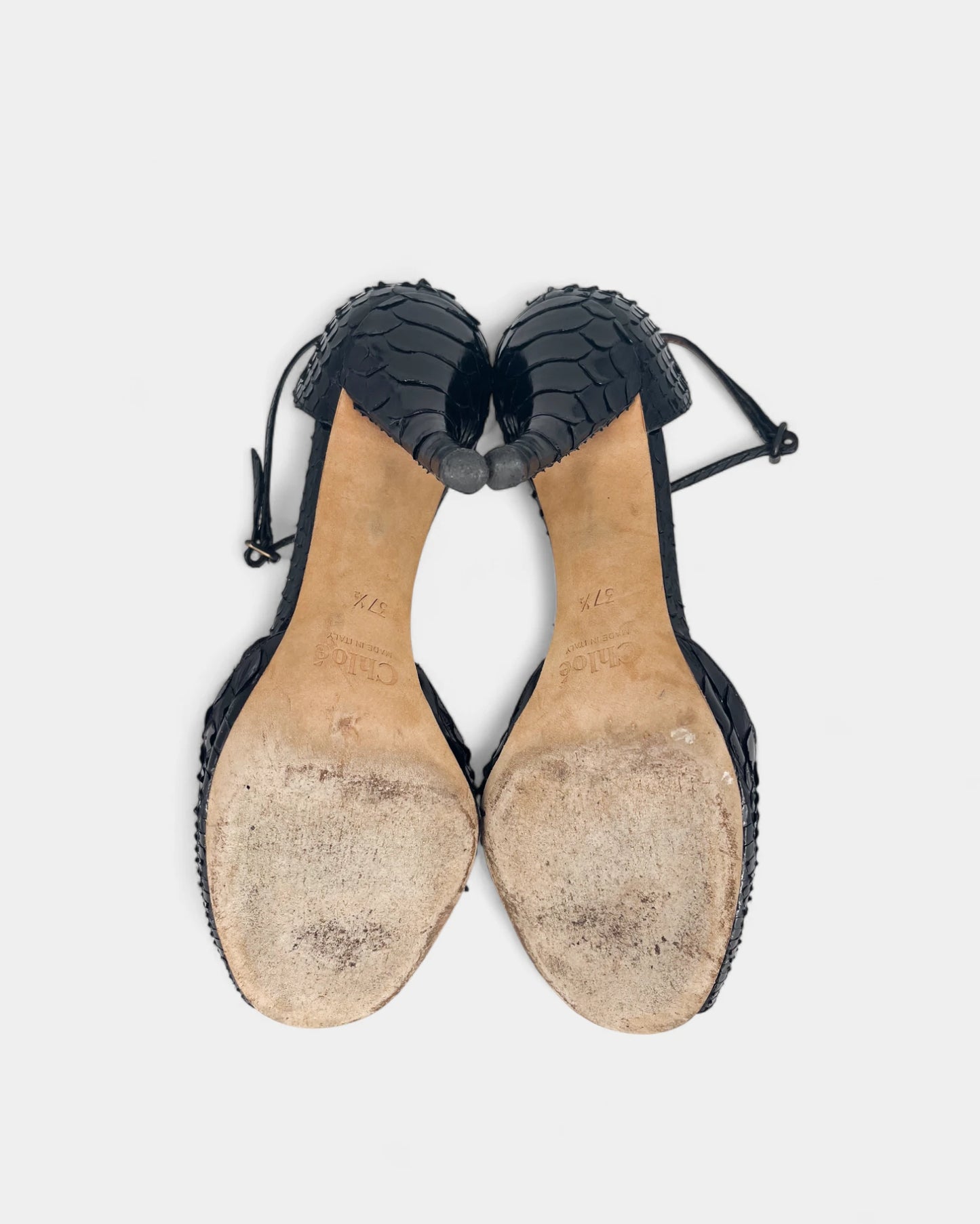 Escarpins noirs à motif crocodile - 37.5 EU / 7.5 US
