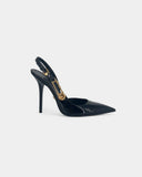 Black and gold slingbacks - 40 EU / 9 US
