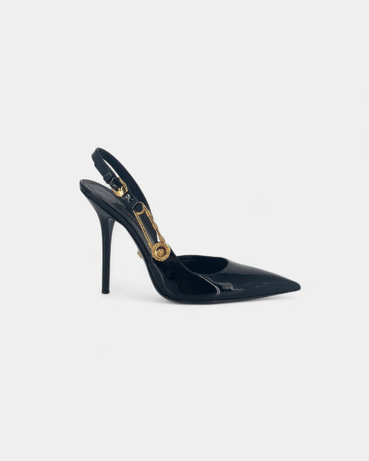 Slingbacks noires et dorées - 40 EU / 10 US