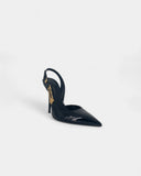 Black and gold slingbacks - 40 EU / 9 US