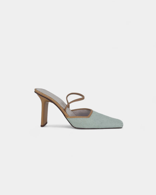Slingbacks bleues et camels - 36 EU / 6 US