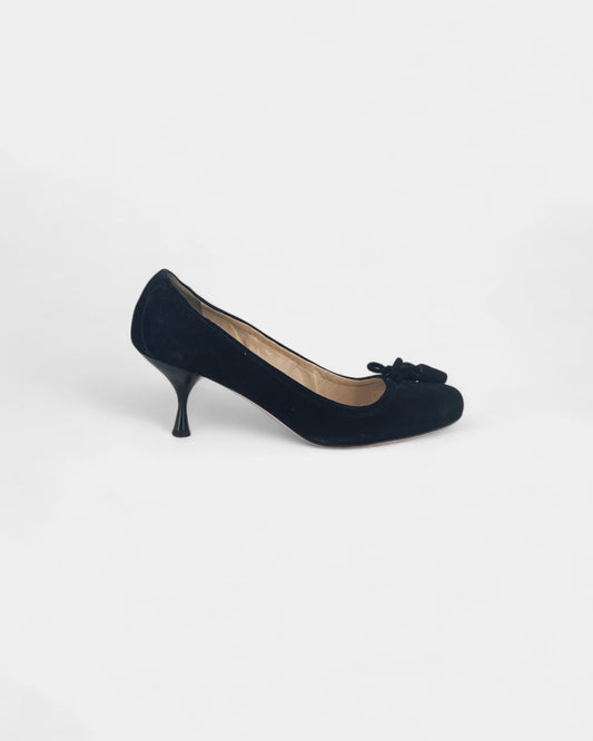 Ballerines noires à talons - 37.5 EU / 7.5 US