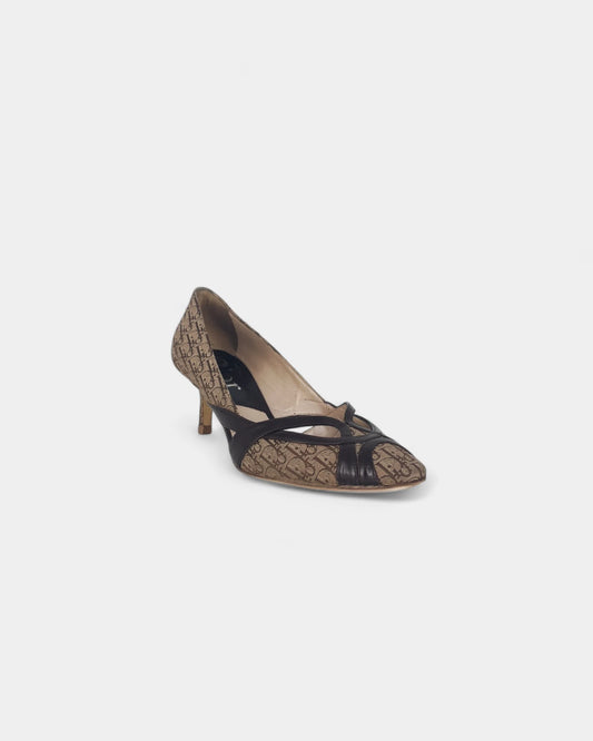 Escarpins marrons monogrammes - 36.5 EU / 6.5 US