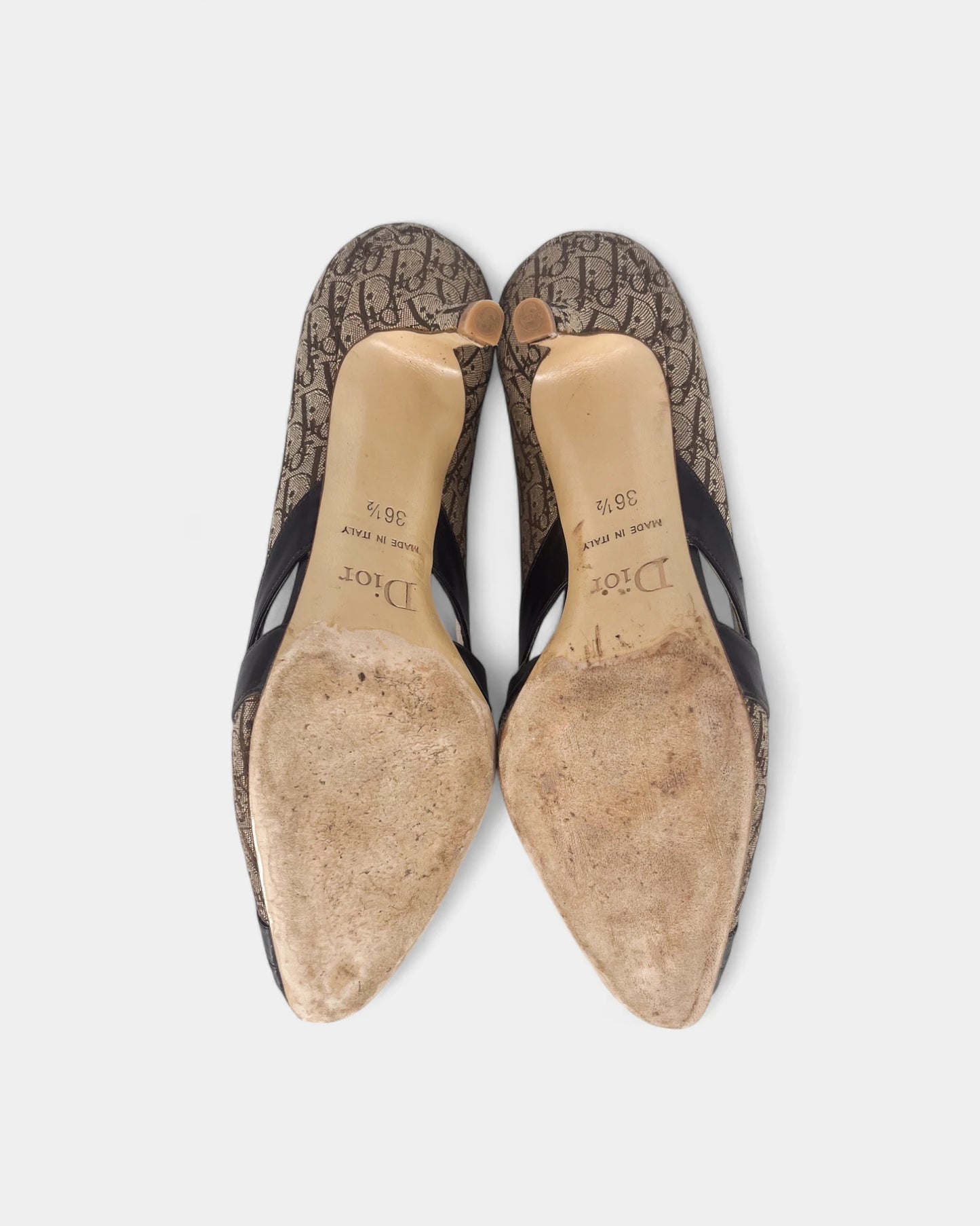 Escarpins marrons monogrammes - 36.5 EU / 6.5 US