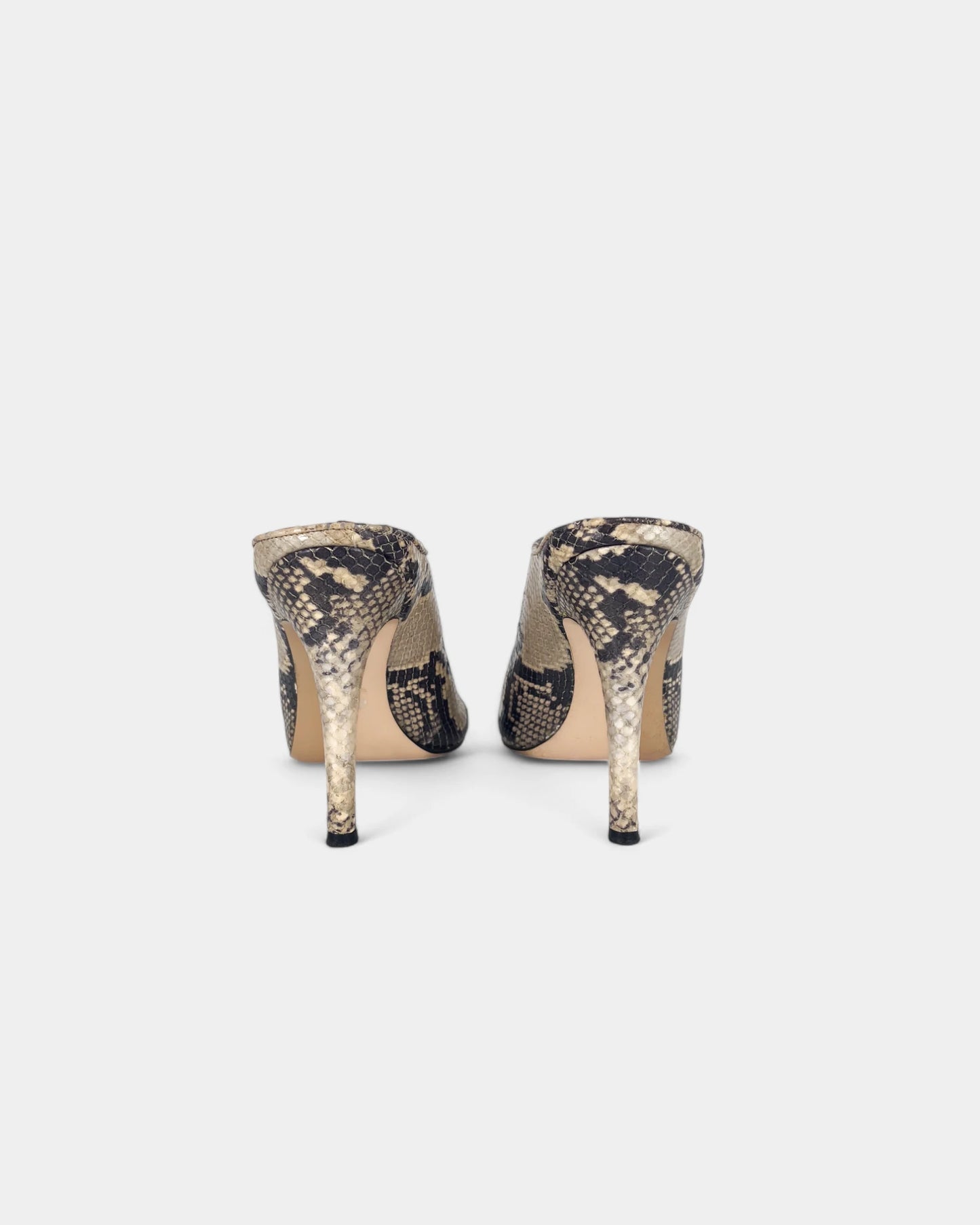 Mules beiges à motif crocodile - 39 EU / 9 US