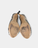 Mules beiges à motif crocodile - 39 EU / 8 US