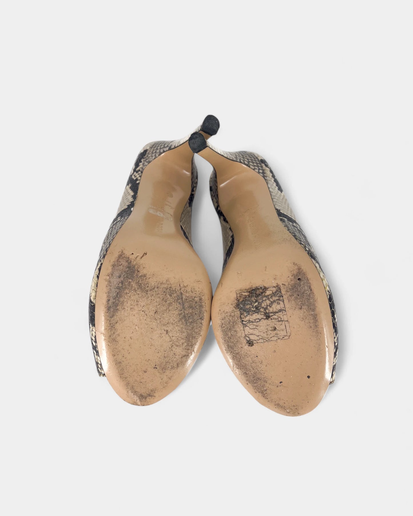 Mules beiges à motif crocodile - 39 EU / 9 US