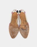 White pumps with pink polka dots