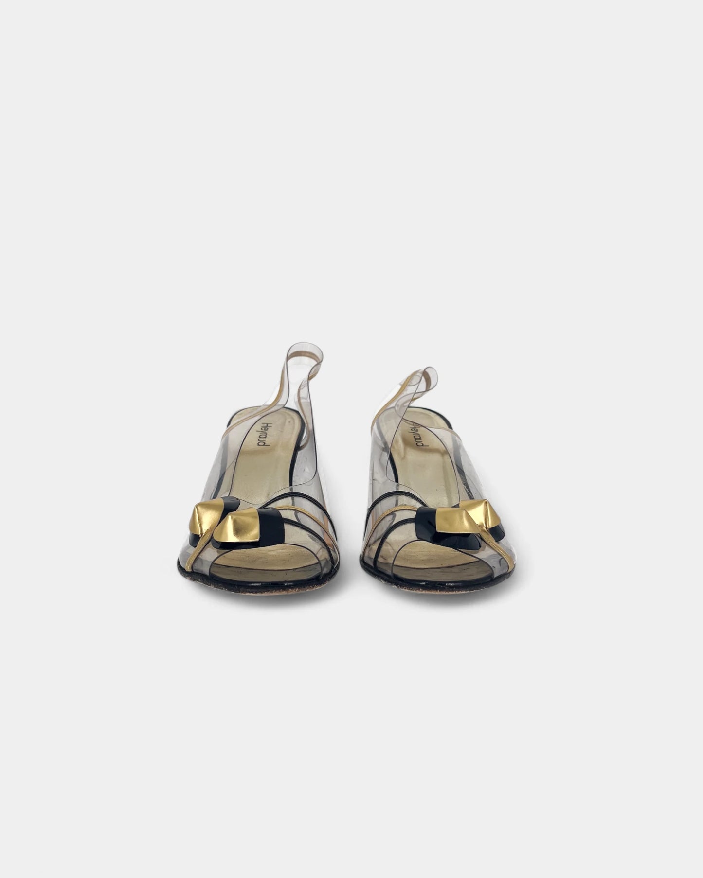 Slingbacks noires et dorées - 40 EU / 10 US