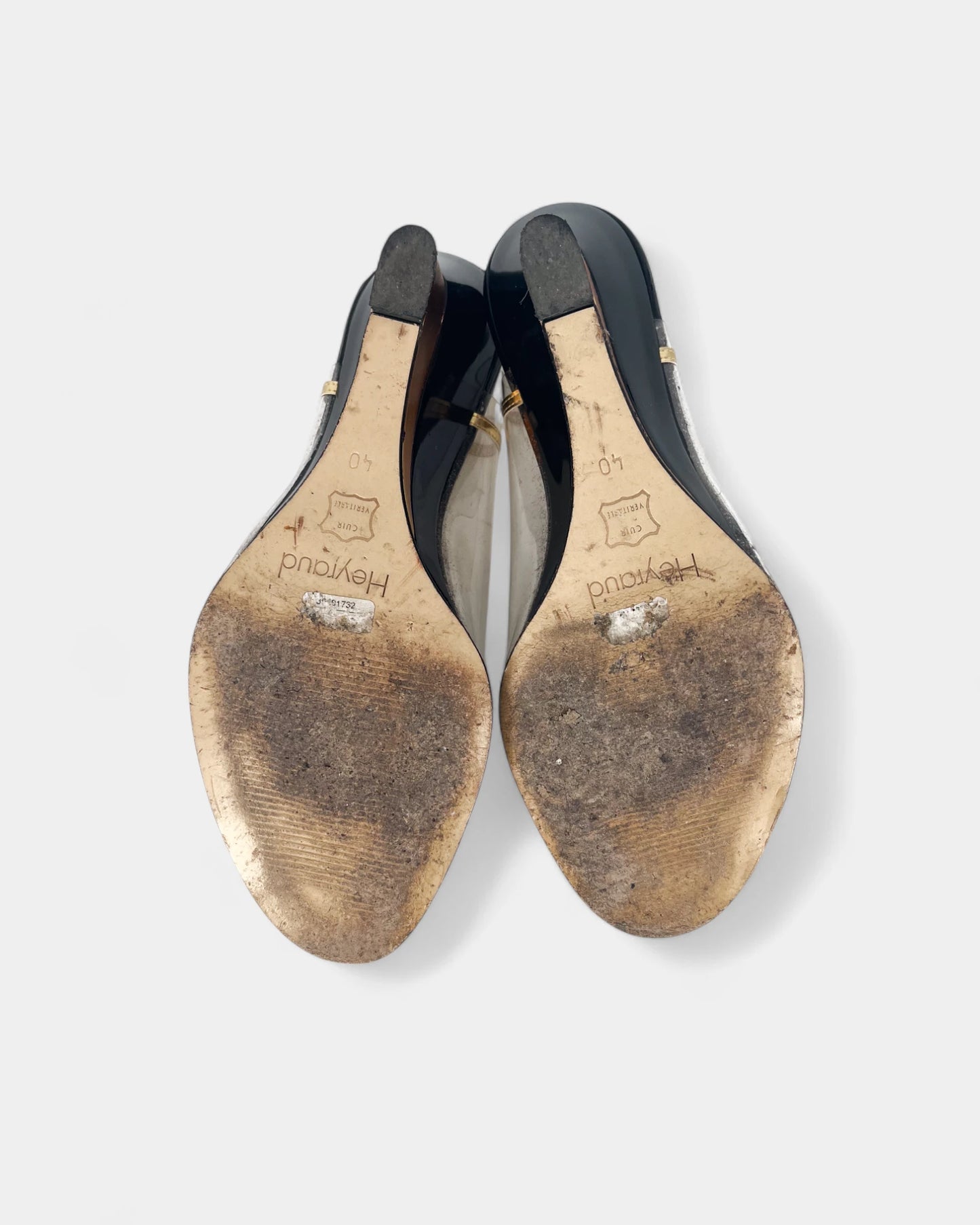 Slingbacks noires et dorées - 40 EU / 10 US