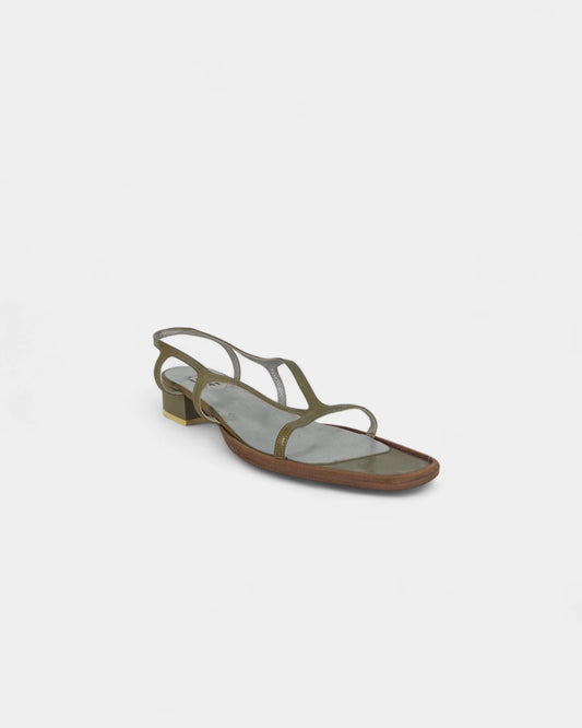 Sandales vertes à petits talons - 39 EU / 9 US