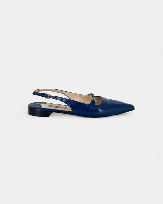 Slingbacks plates bleues - 38 EU / 8 US