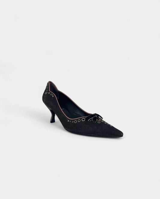 Escarpins marrons à noeuds - 38.5 EU / 8.5 US